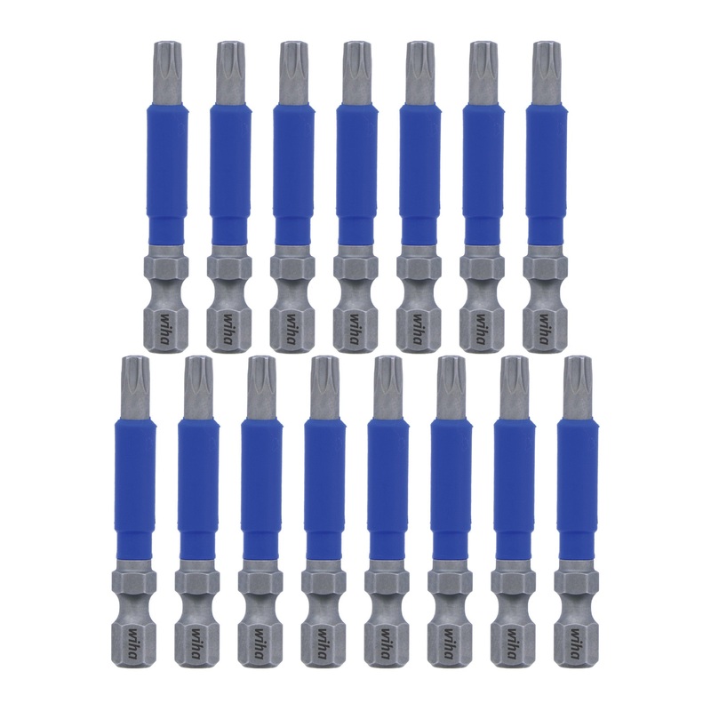 Wiha Set of 15 Terminator Blue Impact Bits, T25 x 2 in – WI 70260