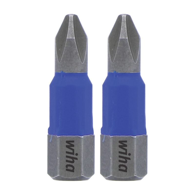 Wiha Set of 2 Phillips Terminator Blue Impact Bits, PH2 x 1 in – WI 70002