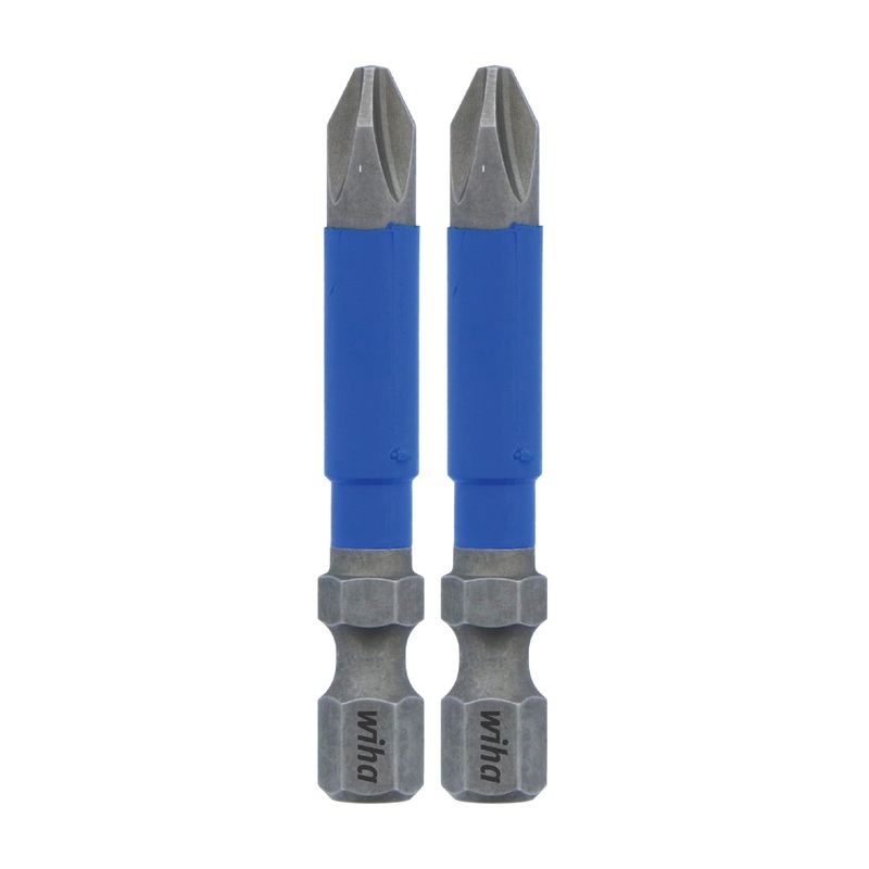 Wiha Set of 2 Phillips Terminator Blue Impact Bits, PH2 x 2 in – WI 70202