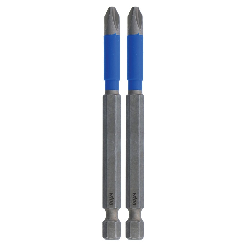 Wiha Set of 2 Phillips Terminator Blue Impact Bits, PH2 x 3.5 in – WI 70302