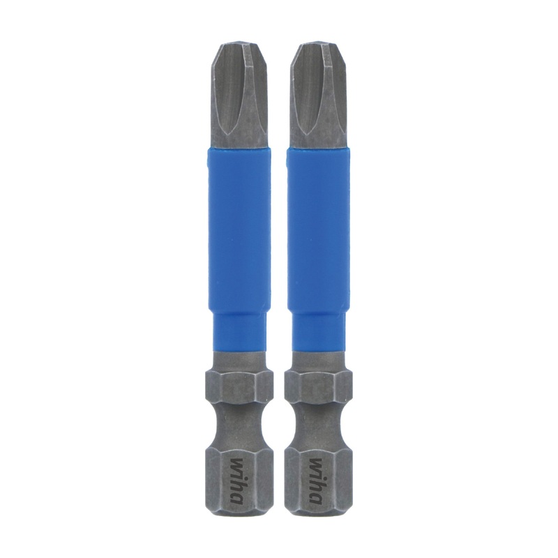Wiha Set of 2 Phillips Terminator Blue Impact Bits, PH3 x 2 in – WI 70203