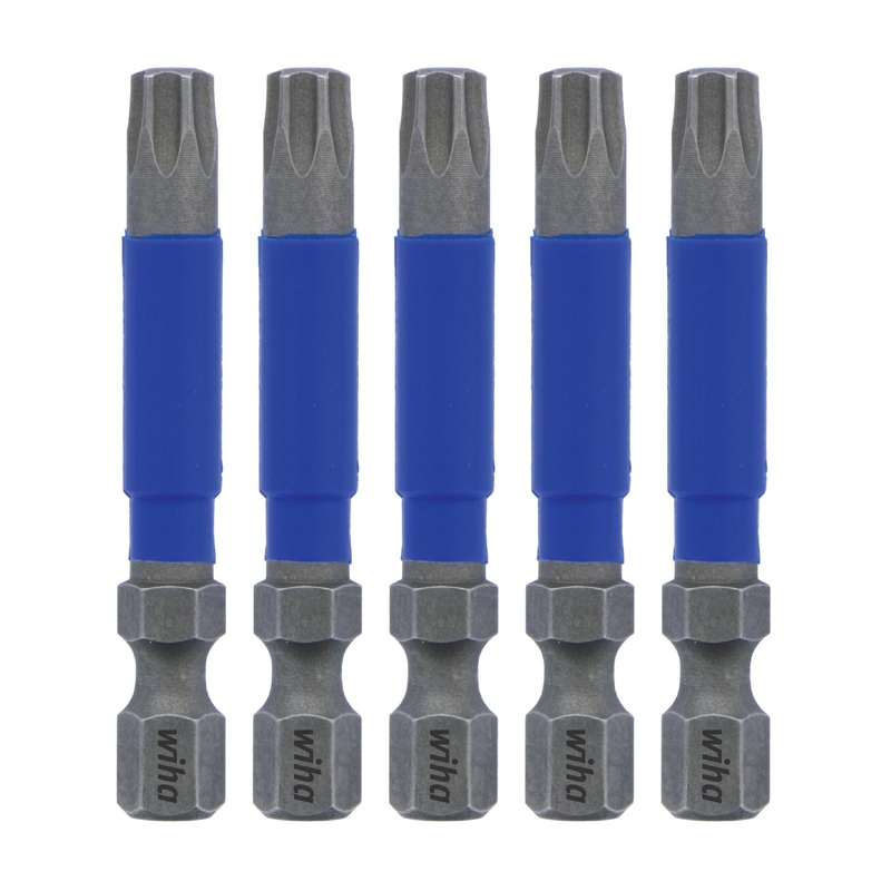Wiha Set of 5 Terminator Blue Impact Bits, T30 x 2 in – WI 70279