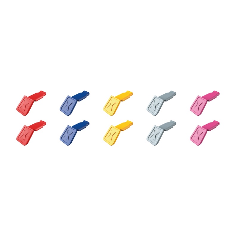 KNIPEX 00 61 10 01 SBA | 10 Pc KNIPEXTEND ColorCode Clips (Red, Blue, Yellow, Light Gray, Magenta)