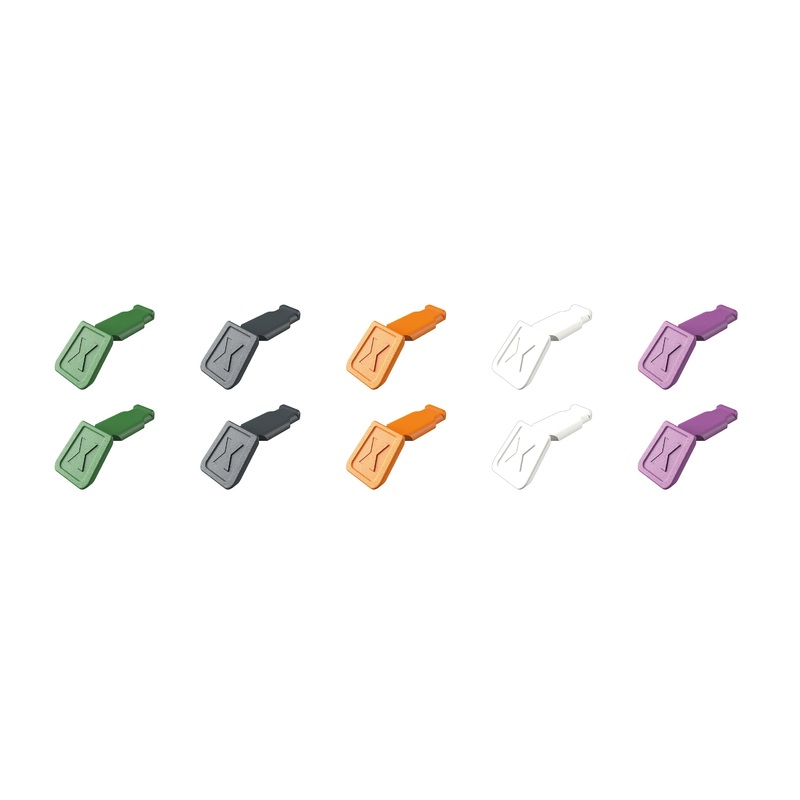 KNIPEX 00 61 10 02 SBA | 10 Pc KNIPEXTEND ColorCode Clips (Green, Dark Gray, Orange, White, Violet)