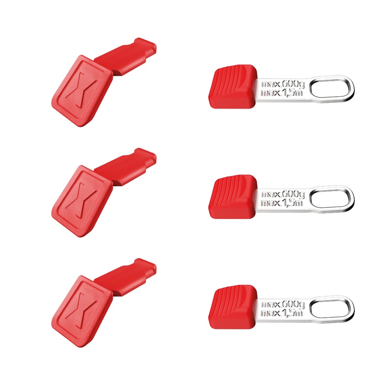 KNIPEX 00 63 06TCR SBA | 6 Pc KNIPEXTEND ColorCoded and TetheredTool Clips, Red