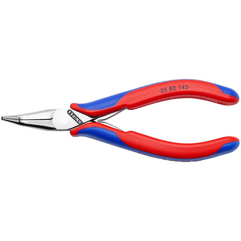 KNIPEX 35 82 145 | 5 3/4 Electronics 45 degree Angled Pliers-Half Round Tips
