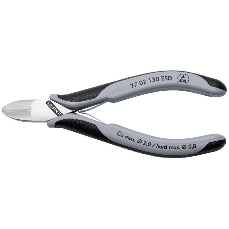 KNIPEX 77 02 130 ESD | 5 1/4 Electronics Diagonal Cutters, ESD Handles
