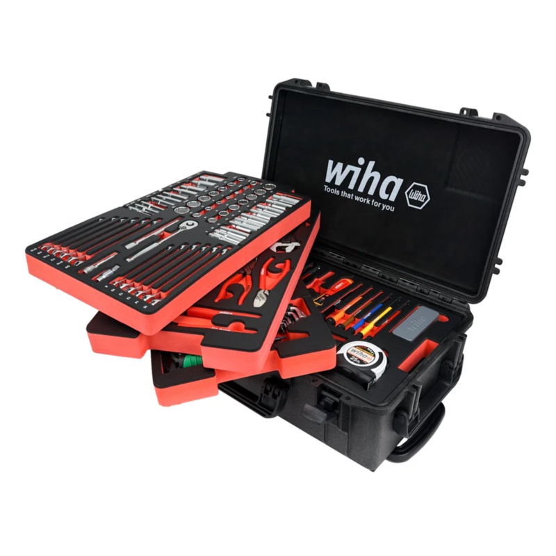 WIHA 194 Piece Premium Kit In Rolling Tool Box – 92100