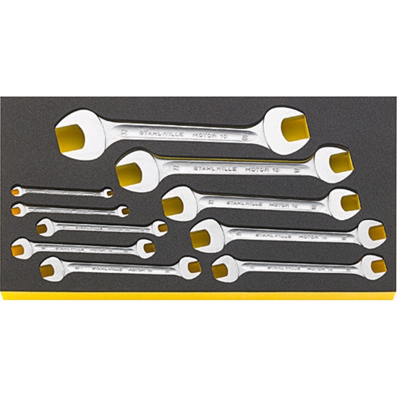 Stahlwille Set of 10 TCS Double Open Ended Spanner Wrench, 6 – 32mm – ST 96830120