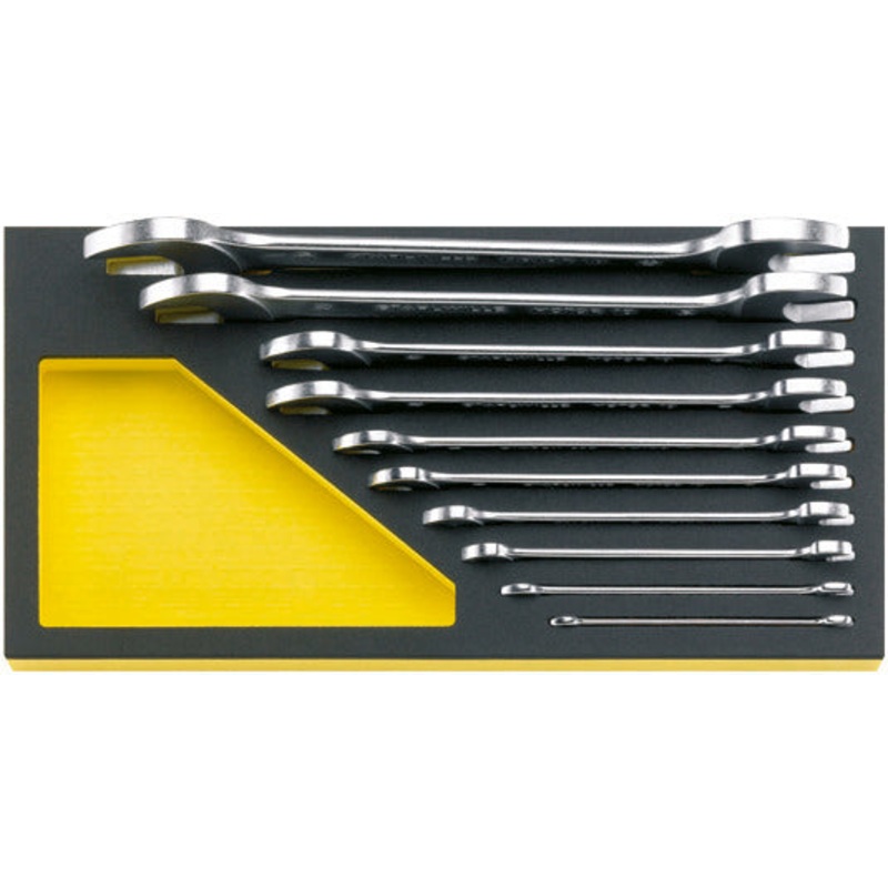 Stahlwille Set of 10 TCS Double Open Ended Spanner Wrench, 6 x 7 – 30 x 32mm, Height 75mm – ST 96830353
