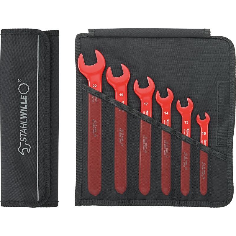Stahlwille Set of 6 VDE Open Ended Spanner Wrench, 10 – 22mm – ST 96404301