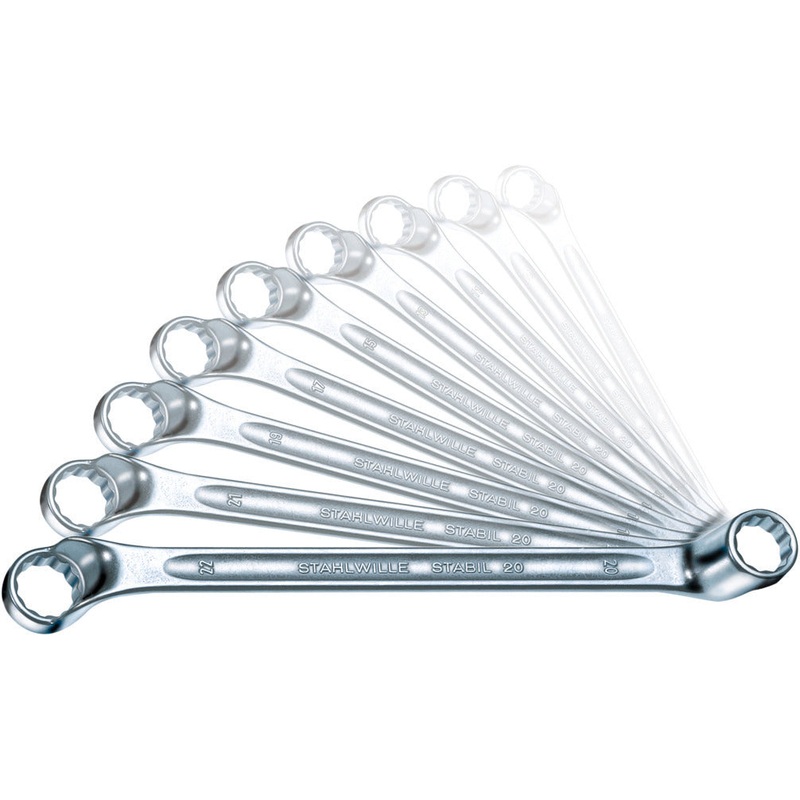Stahlwille Set of 9 Double Ended Ring Spanner Wrench, 6 x 7 – 21 x 24mm – ST 96410409