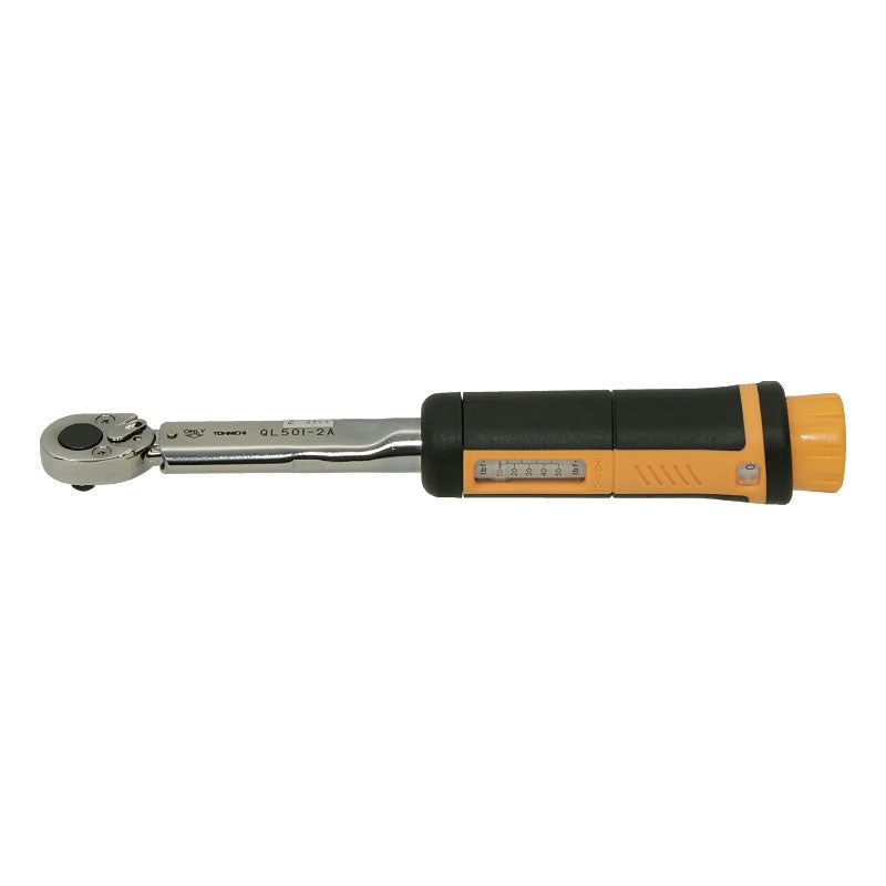 TOHNICHI QL50I-2A Ratchet Head Adjustable Torque Wrench, 10-50, 0.5lbf.in, 1/4 Square Drive