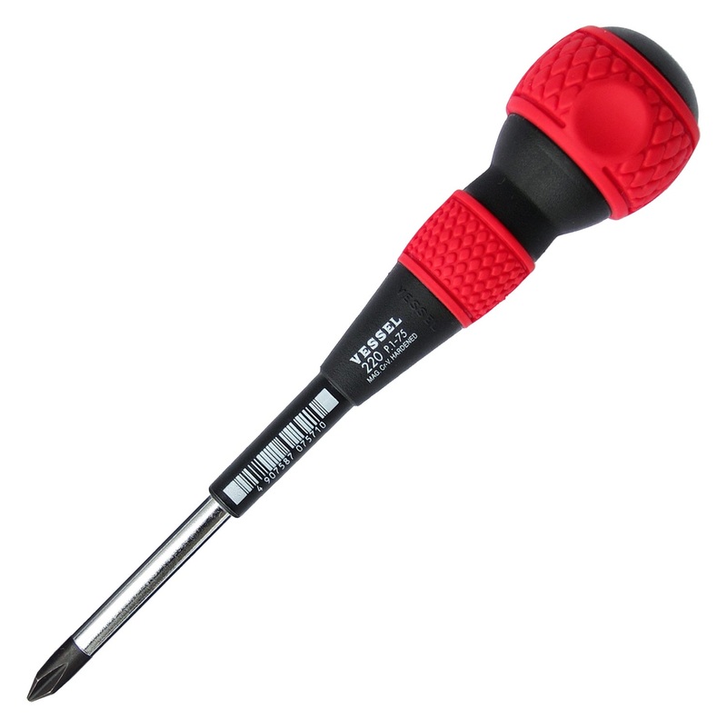 Vessel Tools Ball Grip Screwdriver, PH1 x 75mm – VL 220P175