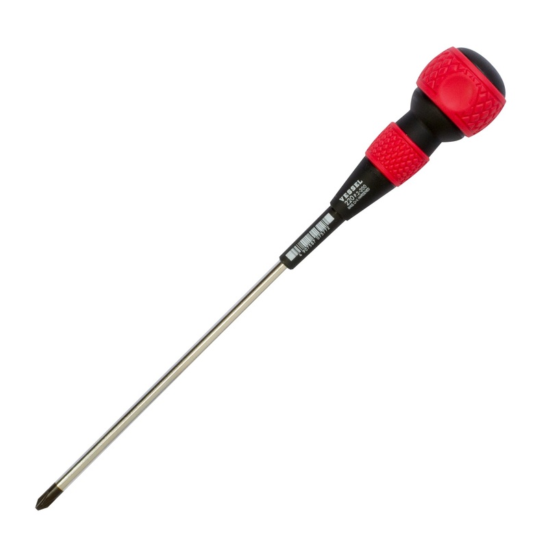Vessel Tools Ball Grip Screwdriver, PH2 x 200mm – VL 220P2200
