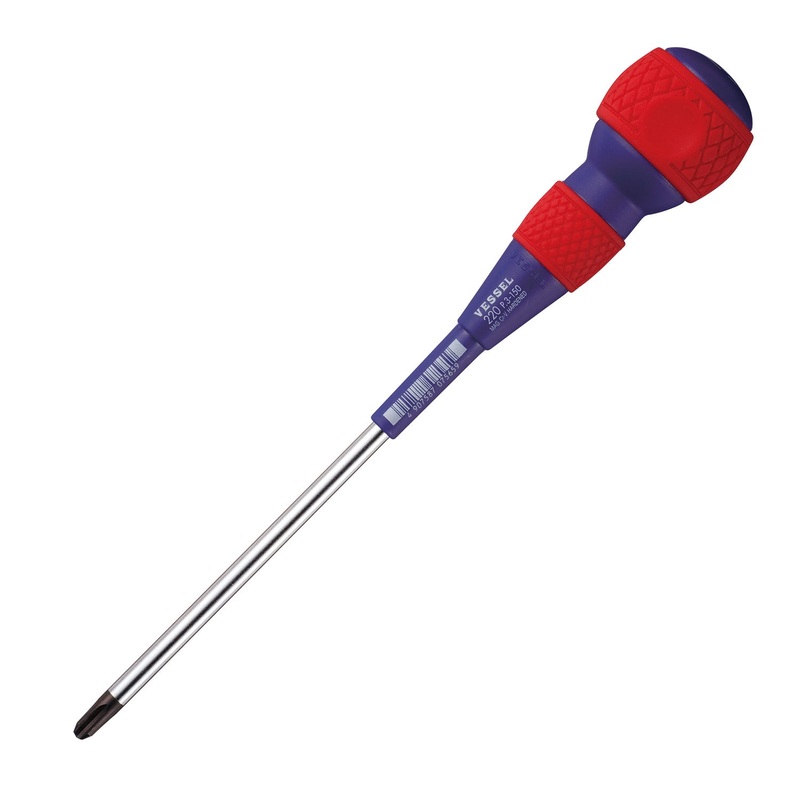Vessel Tools Ball Grip Screwdriver, PH3 x 150mm – VL 220P3150