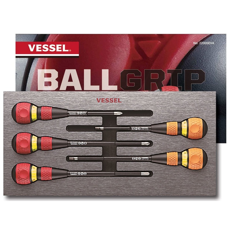 Vessel Tools Set of 5 Ball Ratchet Screwdriver – VL 22005EVA