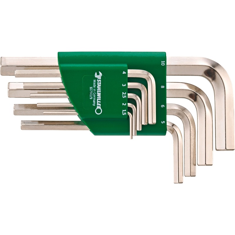 Stahlwille Set of 9 Hexagon Key Wrench for Socket Head Bolts, 1.5 – 10mm – ST 96431500