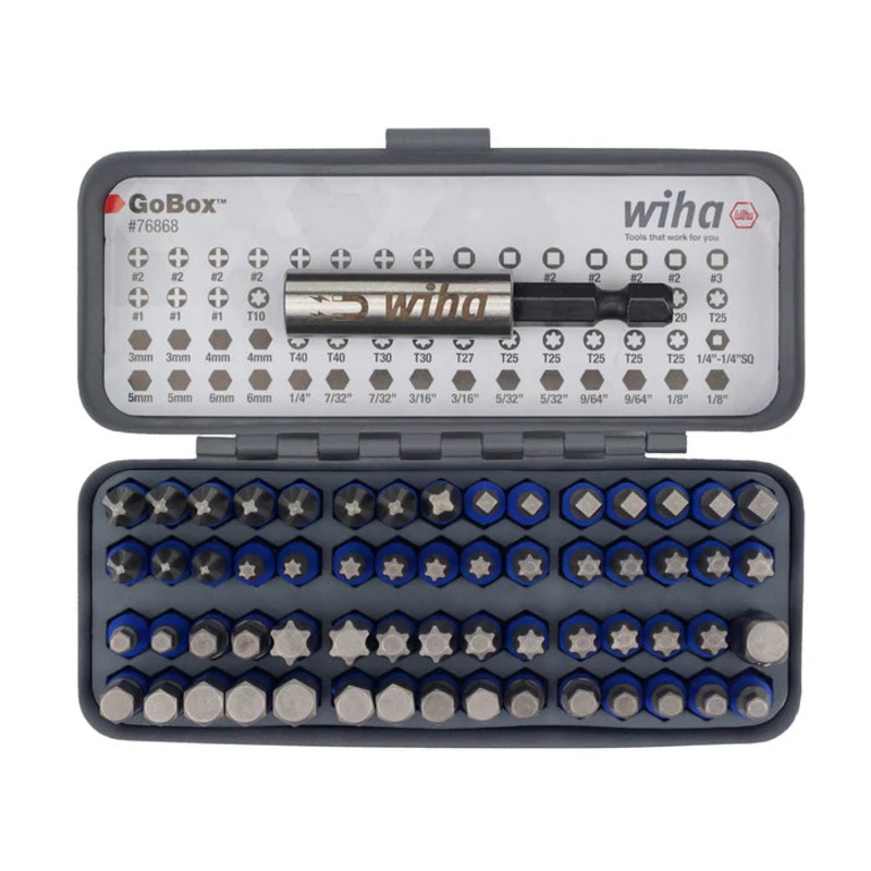 Wiha 61 Piece GoBox TerminatorBlue Impact Bit Set – 76868