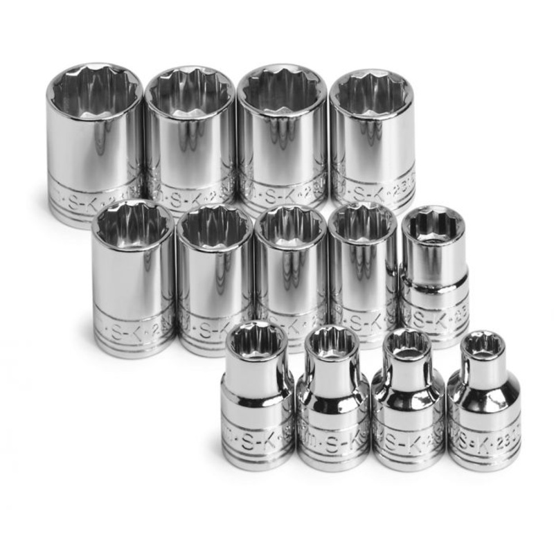 SK Tools – Set Socket 3/8dr Standard 12pt Metric 13pc – 89023