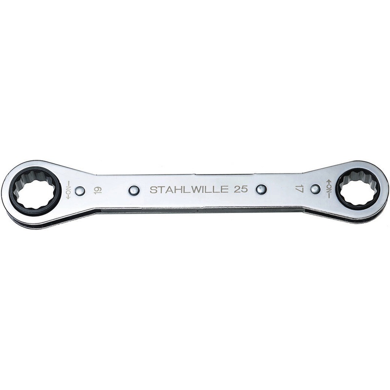 Stahlwille Double Ended Ratchet Ring Spanner Wrench, 12 x 13mm, Length 170mm – ST 41131213