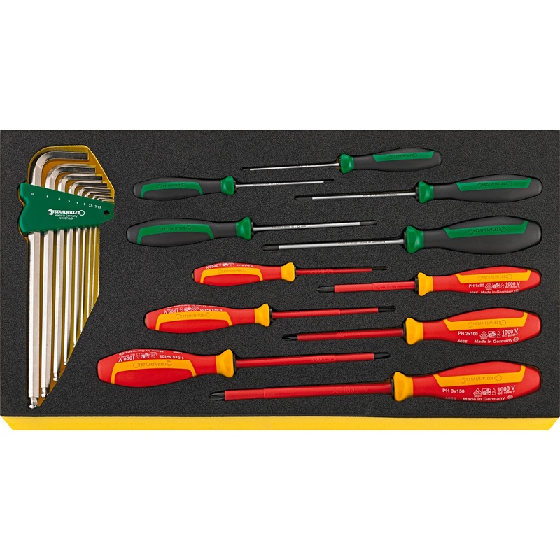 Stahlwille Set of 20 Drall Screwdriver with TCS Insert, Length 250mm – ST 96830129