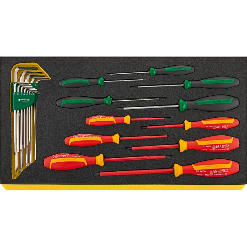 Stahlwille Set of 24 Drall Screwdriver with TCS Insert, Length 250mm – ST 96830127