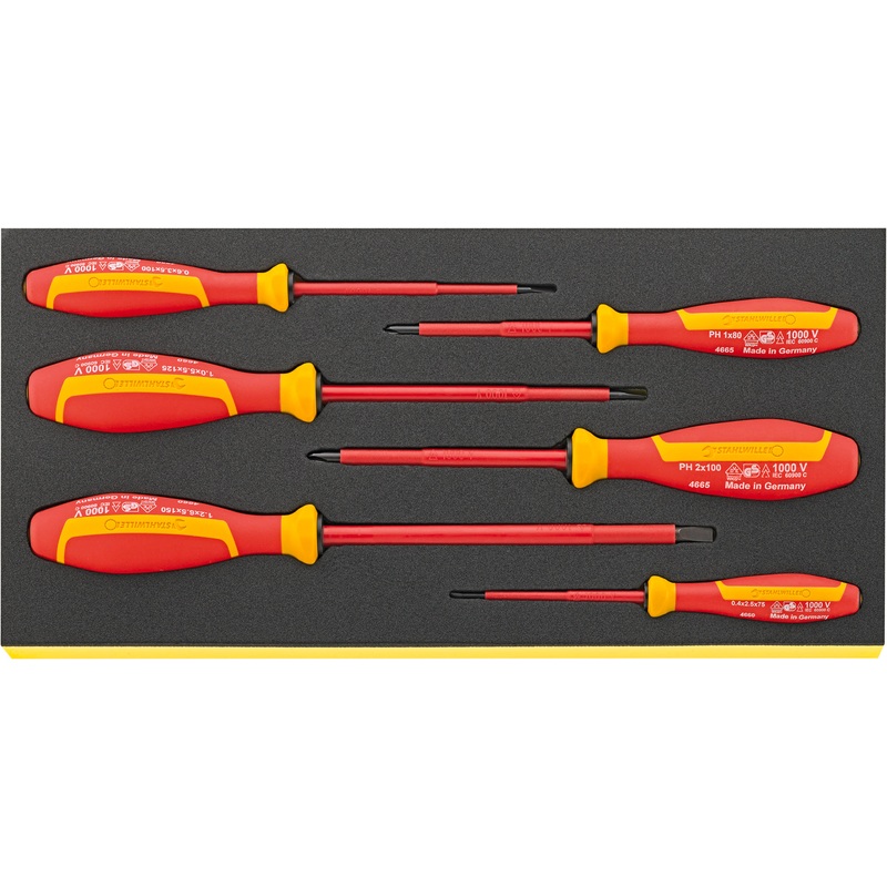 Stahlwille Set of 6 VDE Drall Screwdriver with TCS Insert – ST 96838766