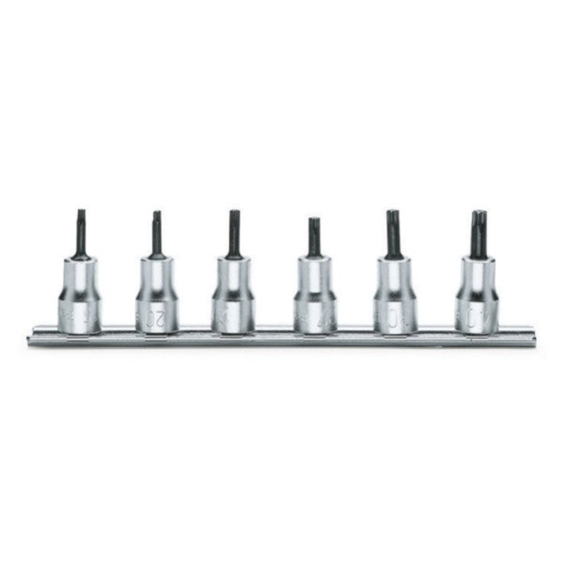 Beta Tools (Article# 910TX/SB6) Set of 6 3/8 in Socket Drivers for Torx Head Screws on Rail – BT 9100530