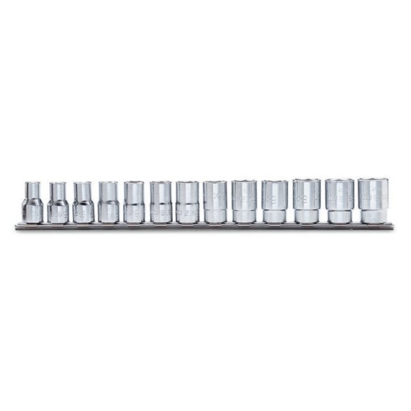 Beta Tools (Article# 920A/SB13) Set of 13 Hand Sockets on Rail, 6 Point 1/2 in Drive, 10mm-12mm – BT 9200040