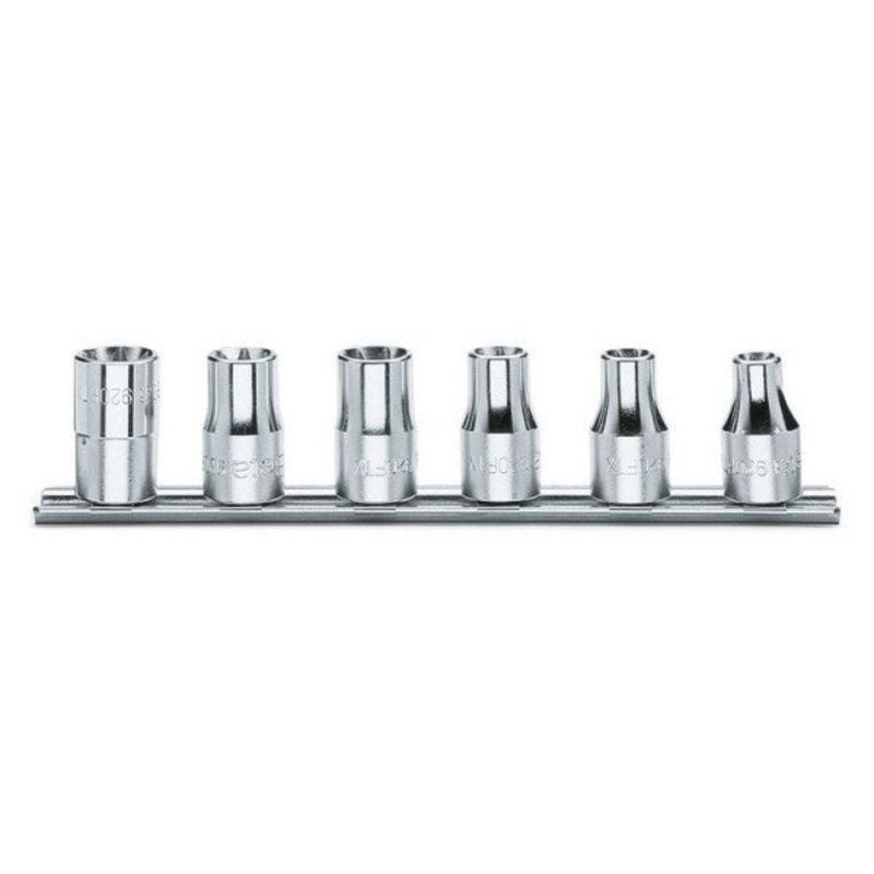Beta Tools (Article# 920FTX/SB6) Set of 6 1/2 in Drive Torx Hand Sockets on Rail, E10 – E20 – BT 9200390
