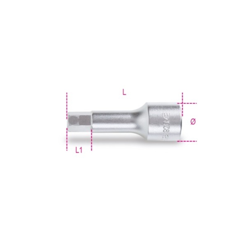 Beta Tools (Article# 920ME 14) 14mm, 1/2 in Drive Hexagon Bit Socket, Chrome-Plated – BT 9200514