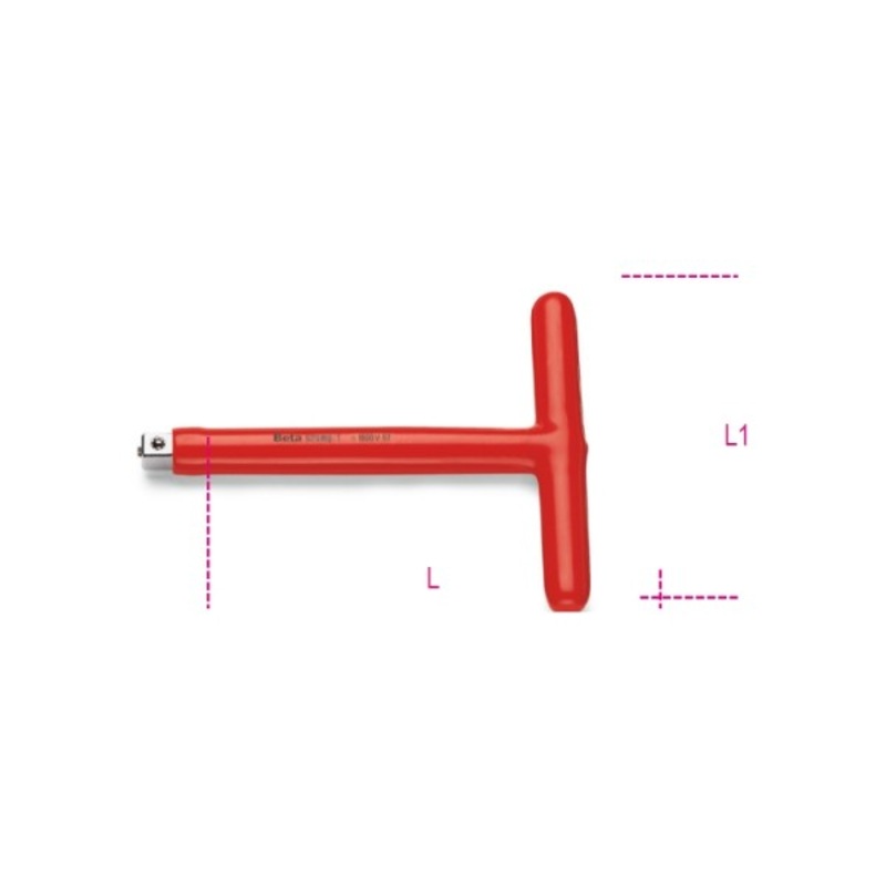 Beta Tools (Article# 920MQ/T) 1/2 in Square Drive T-Handle, Chrome-Plated – BT 9200807