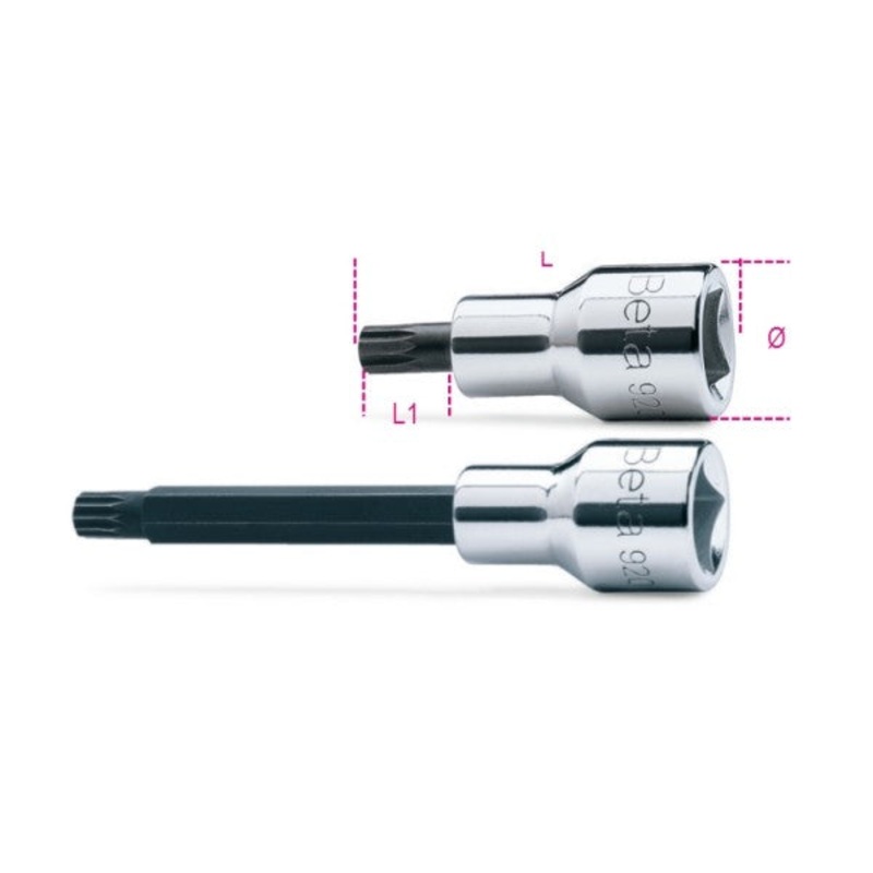 Beta Tools (Article# 920XZN 6L) M6L Socket Driver with XZN Profile, Chrome-Plated – BT 9200562