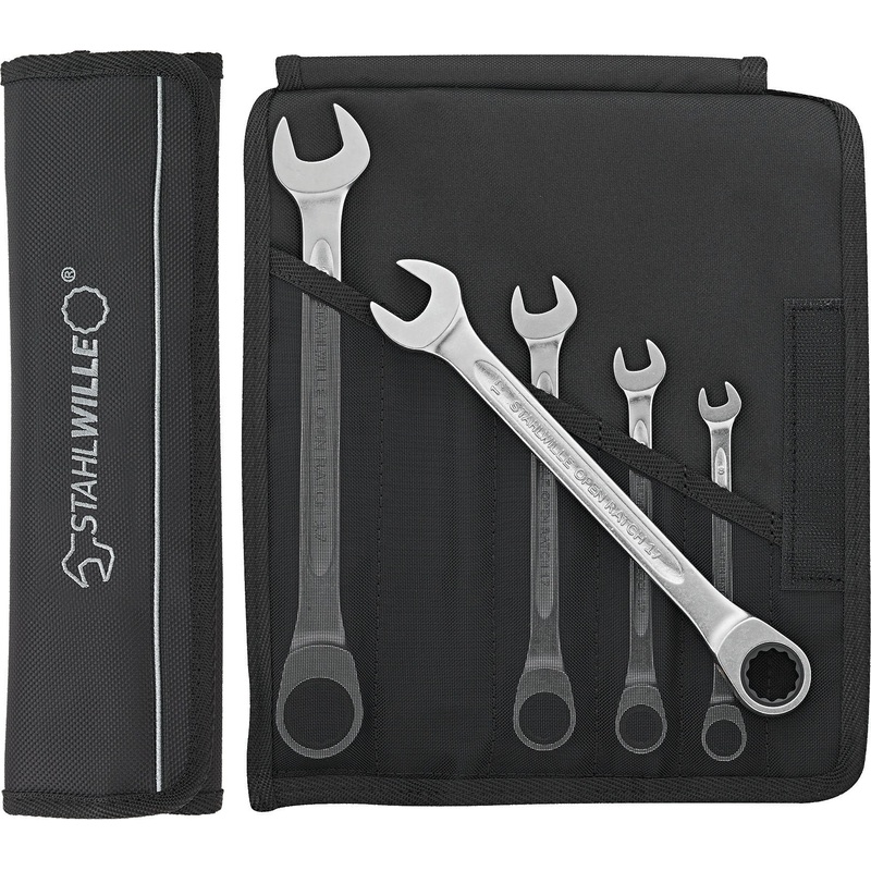 Stahlwille Set of 6 Combination Ratchet Spanner Wrench, 8 – 19mm – ST 96411708