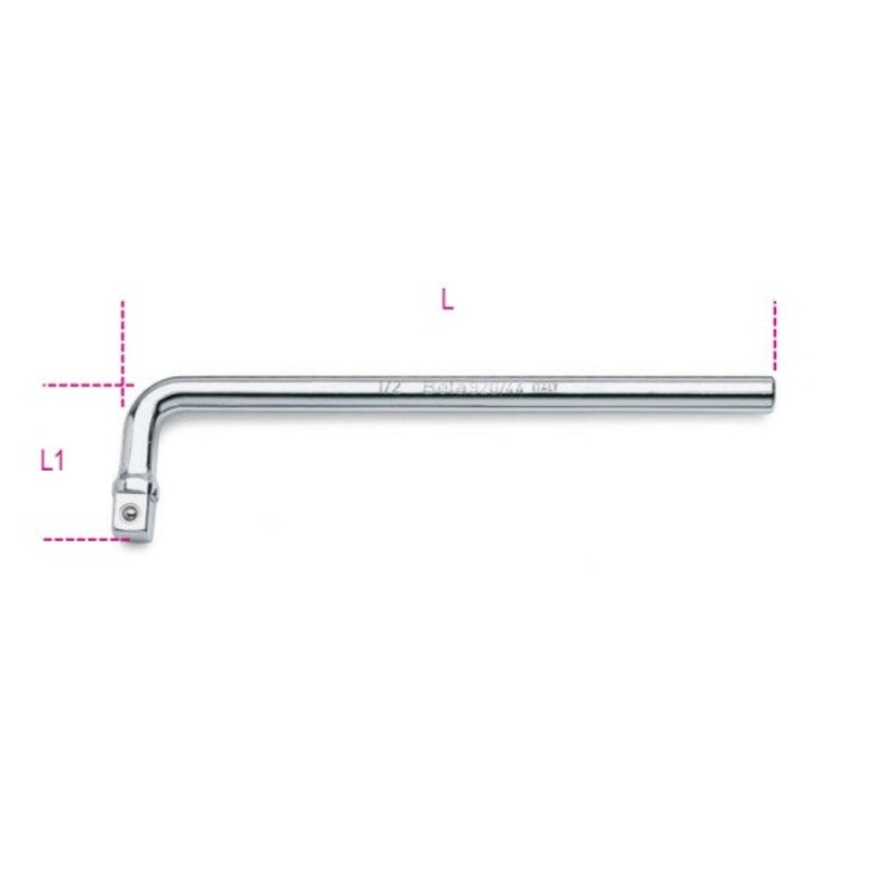 Beta Tools (Article# 920/44) 1/2 in Offset Drive Handle, Chrome-Plated – BT 9200858