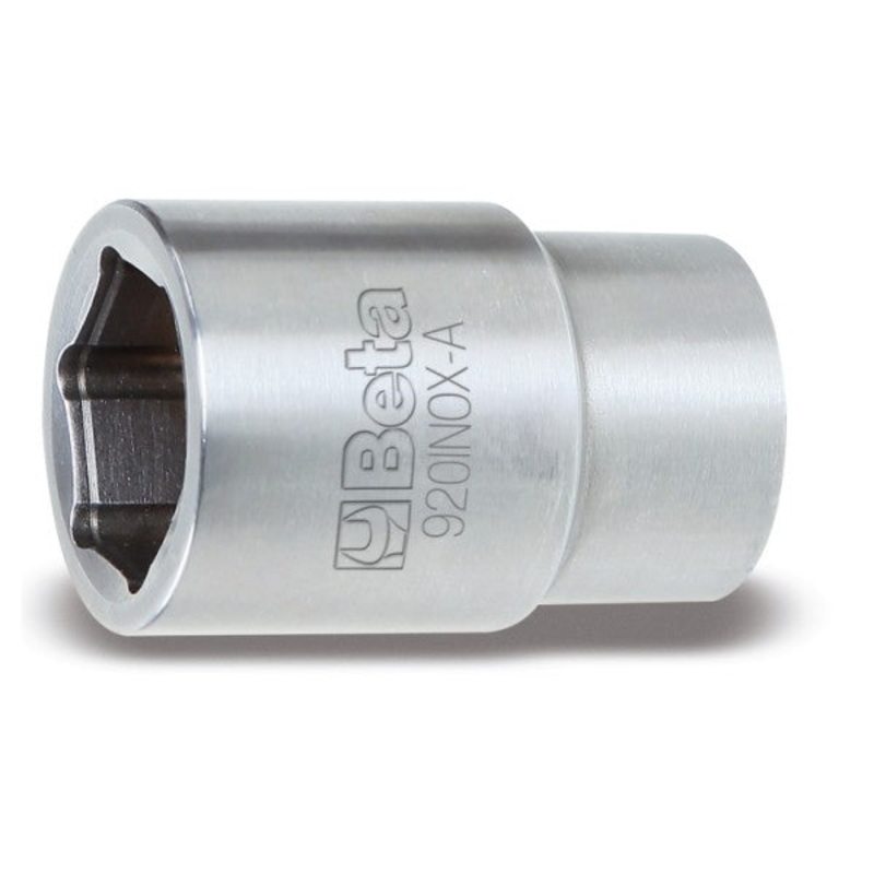 Beta Tools (Article# 920INOX-A 17) 17mm, Hexagon Hand Socket, 6 Point 1/2 in Drive, INOX Stainless Steel – BT 9203017