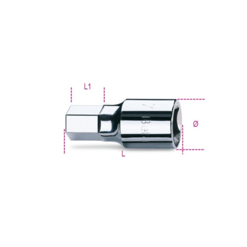 Beta Tools (Article# 928ME 22) 22mm, 3/4 in Drive Hexagon Bit Socket, Chrome-Plated – BT 9280522