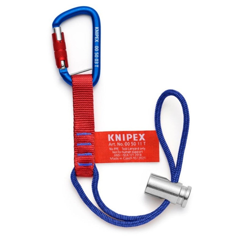 KNIPEX 18 Tool Tethering Adaptor Straps with Captive Eye Carabiner up to 13 lbs. – 00 50 13 T BKA