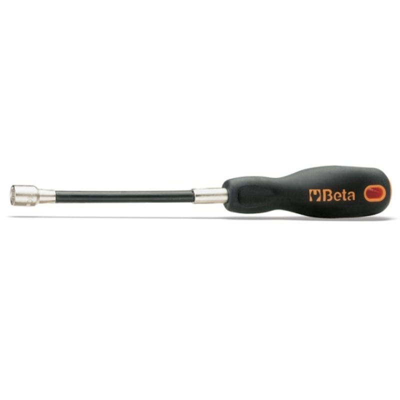 Beta Tools (Article# 943FL 5) 5mm Flexible Hexagon Shaft Nut Driver with Handle, Chrome-Plated – BT 9430304