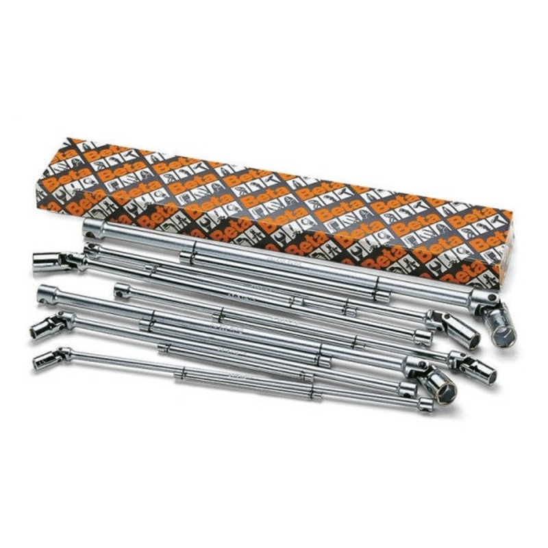 Beta Tools (Article# 952/S10) Set of 10 Sliding T-Handle Wrench, 6 Point Swivel Socket, Chrome-Plated – BT 9520080