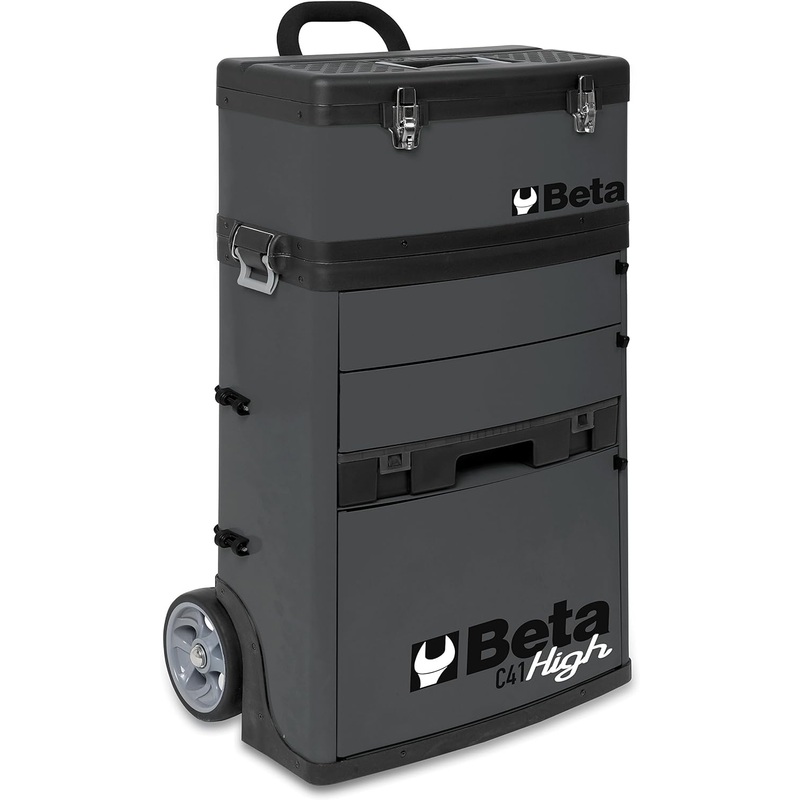 Beta Tools (Article# C41H-G) Two-Module Rolling Tool Chest – Gray – BT 41000010