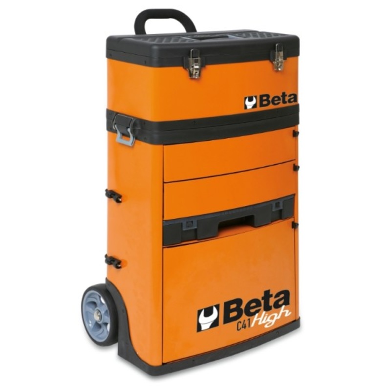 Beta Tools (Article# C41H-O) Two-Module Rolling Tool Chest – Orange – BT 41000002