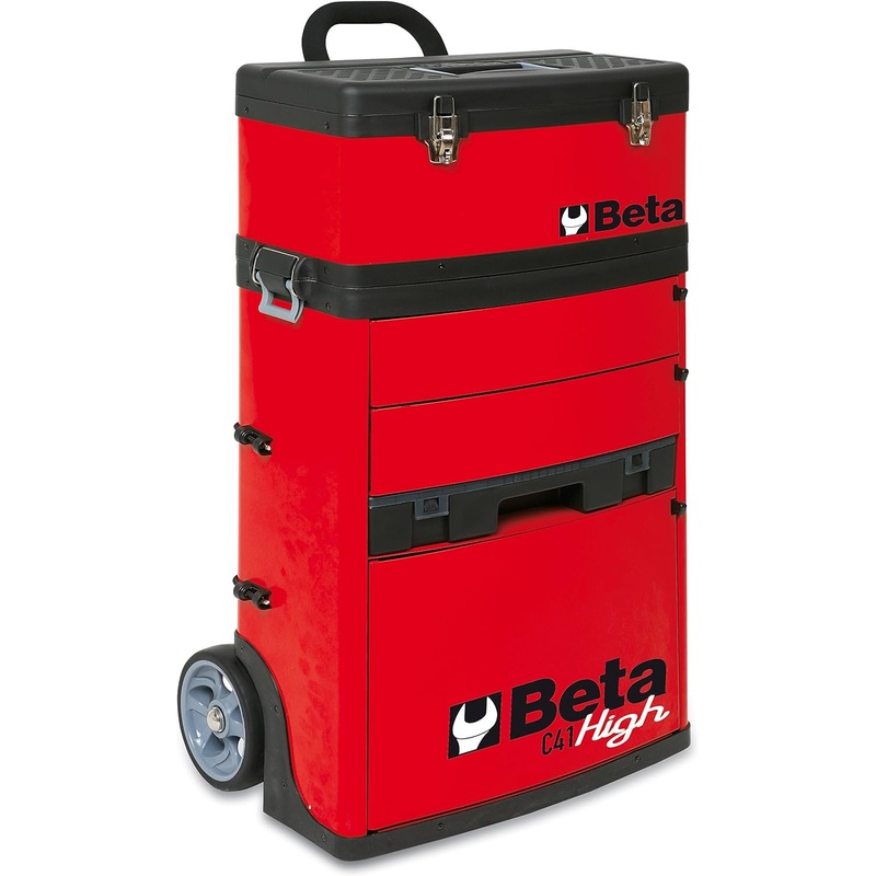 Beta Tools (Article# C41H-R) Two-Module Rolling Tool Chest – Red – BT 41000008