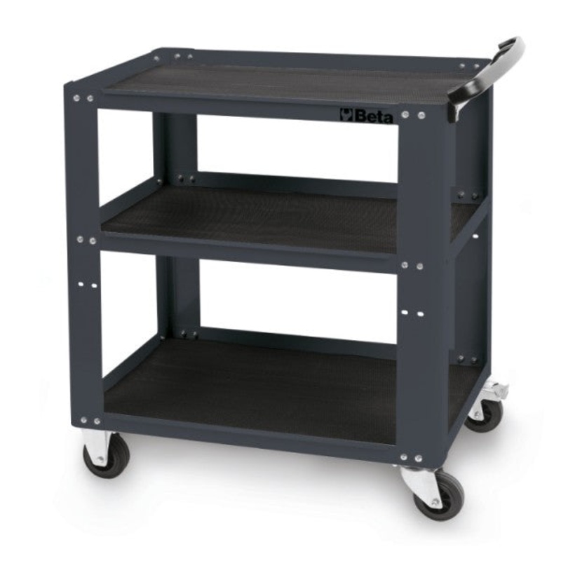 Beta Tools (Article# C51 G) C51-G Easy Trolley 3-Shelf Shop Cart – Gray – BT 51000002