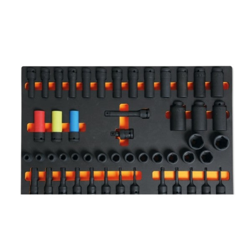 Beta Tools (Article# M128) Set of 50 1/2 in Sockets and Accessories with Foam Tray – BT 24500128