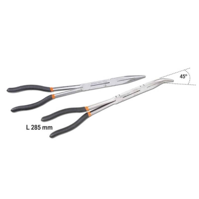 Beta Tools (Article# 1009L/DP-S2) Set of 2 Extra-Long Knurled Double Swivel Nose Pliers – BT 10090060