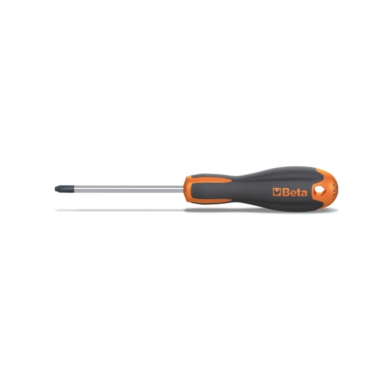 Beta Tools (Article# 1202E 4.5X80) Evox Phillips Screwdriver, Chrome-Plated, Black Tips, No. 1, OAL 189mm – BT 12021009