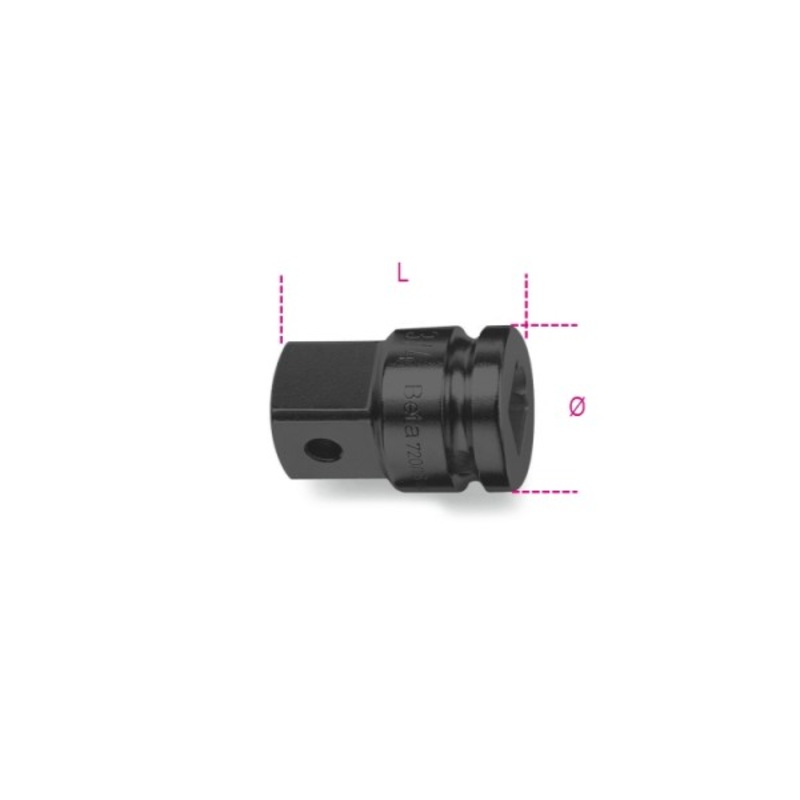 Beta Tools (Article# 720/16) Impact Adapter, 1/2 in Female and 3/4 in Male Drives, Black Oxide – BT 7200814