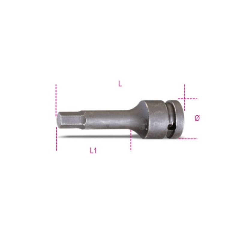 Beta Tools (Article# 720ME 14) 14mm, 1/2 in Drive Hexagon Bit Socket, Black Oxide – BT 7200514